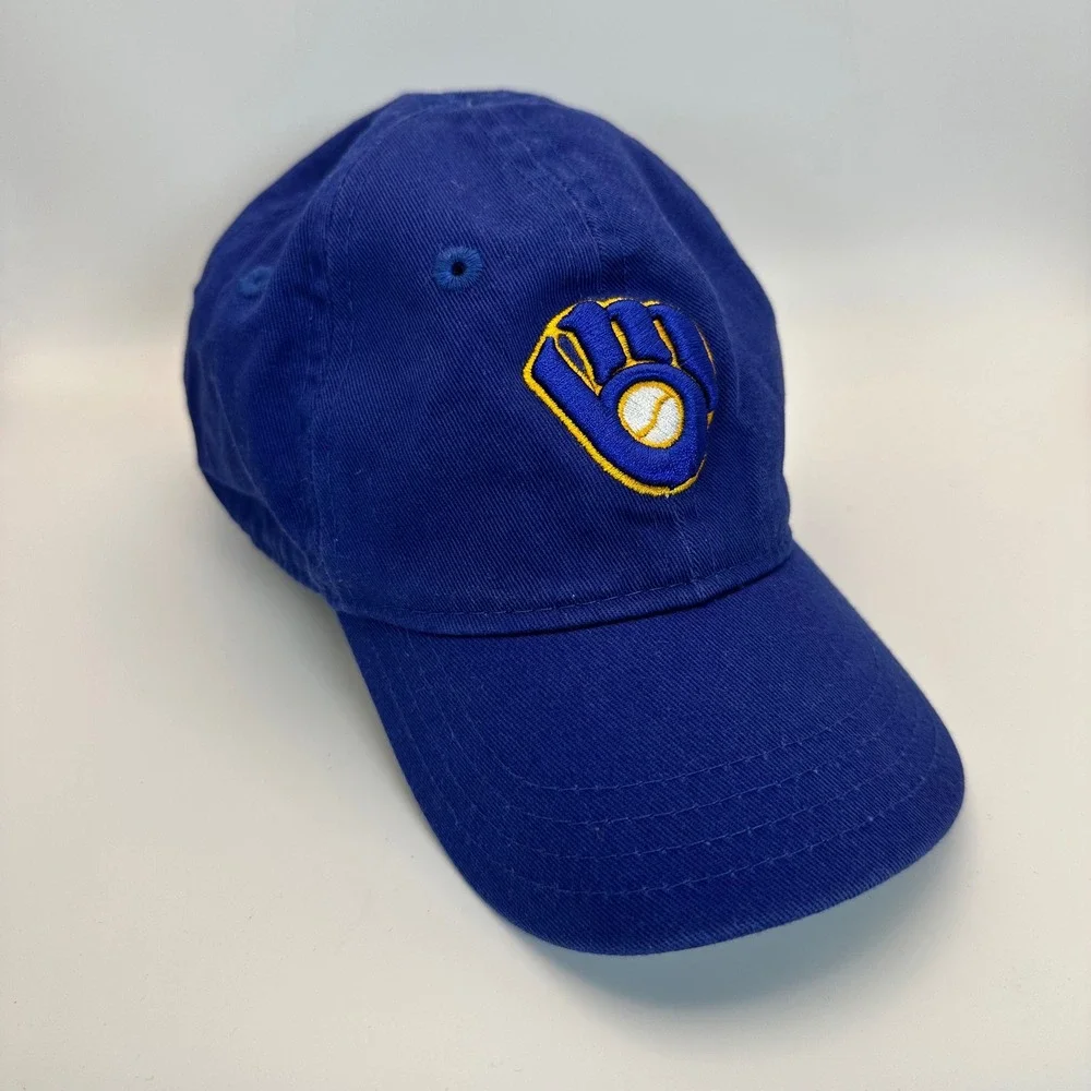 New Era Milwaukee Brewers Hat Infant Size Royal Blue Cooperstown Baseball Cap
